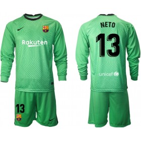 Jalkapallo Pelipaidat FC Barcelona Maalivahti Norberto Neto 13 Lasten Paita 2020-2021 M001 Pitkähihainen